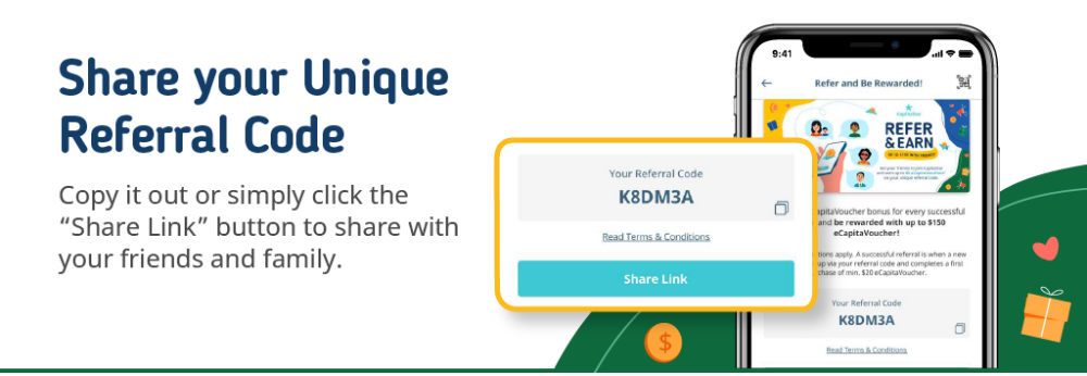 Refer & Earn Step 2: Share your Unique Referral Code